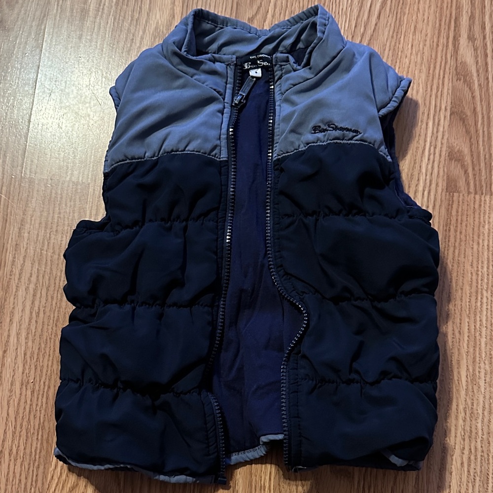 Blue and Black Puffer Vest